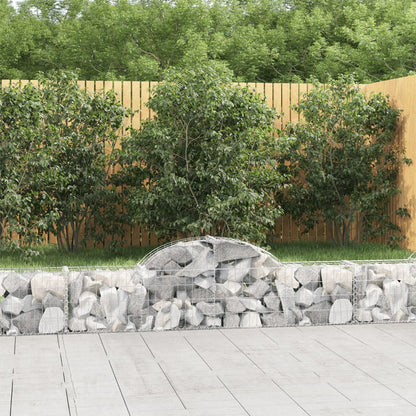 Schanskorven 7 st gewelfd 200x30x40/60 cm gegalvaniseerd ijzer 7 200 x 30 x 40/60 cm