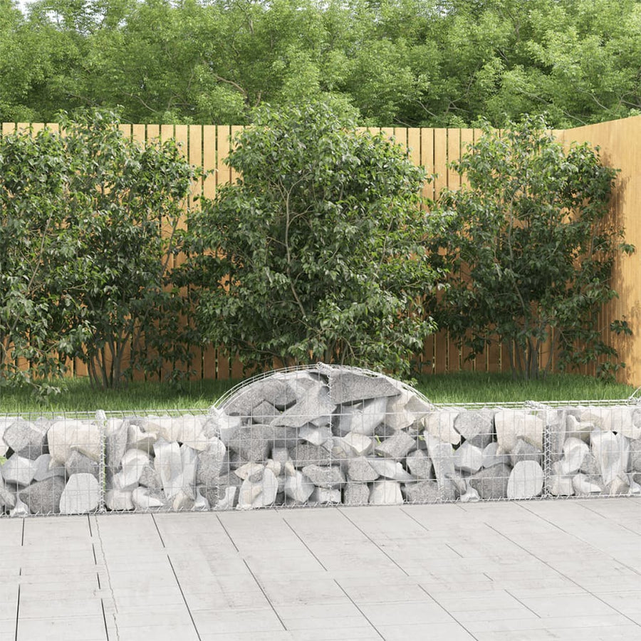 Schanskorven 7 st gewelfd 200x30x40/60 cm gegalvaniseerd ijzer 7 200 x 30 x 40/60 cm