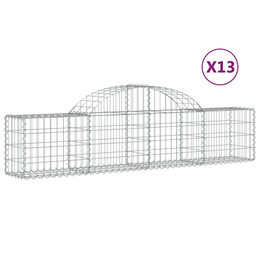 Schanskorven 13 st gewelfd 200x30x40/60 cm gegalvaniseerd ijzer