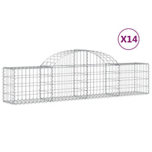 Schanskorven 14 st gewelfd 200x30x40/60 cm gegalvaniseerd ijzer 14 200 x 30 x 40/60 cm