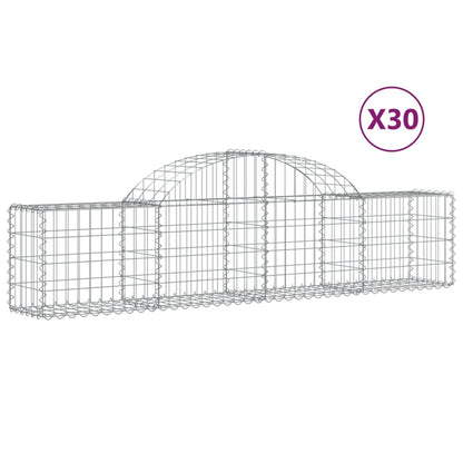 Schanskorven 30 st gewelfd 200x30x40/60 cm gegalvaniseerd ijzer