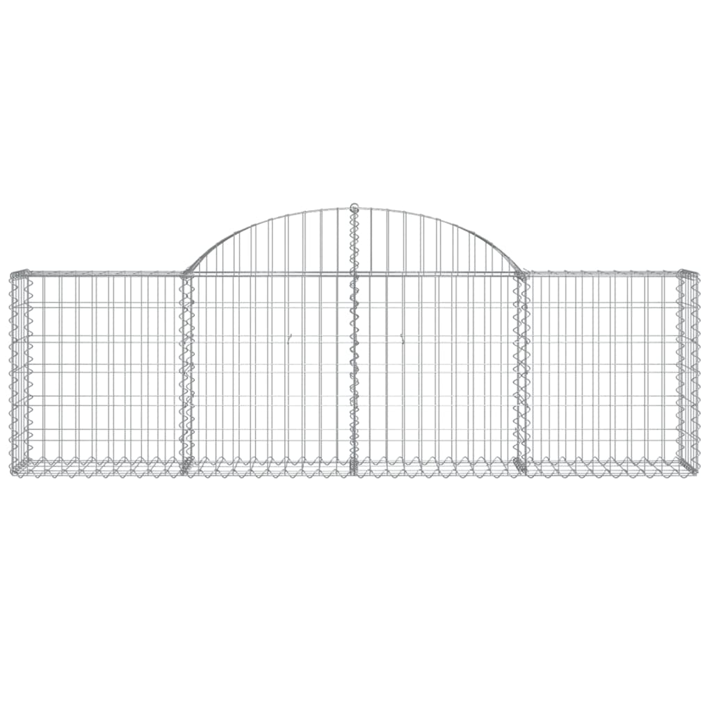 Schanskorven 2 st gewelfd 200x30x60/80 cm gegalvaniseerd ijzer 2 200 x 30 x 60/80 cm