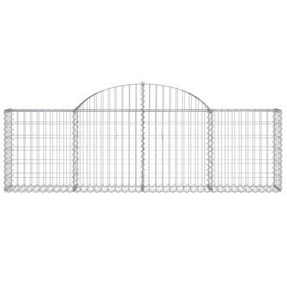 Schanskorven 2 st gewelfd 200x30x60/80 cm gegalvaniseerd ijzer 2 200 x 30 x 60/80 cm