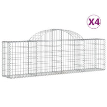 Schanskorven 4 st gewelfd 200x30x60/80 cm gegalvaniseerd ijzer 4 200 x 30 x 60/80 cm