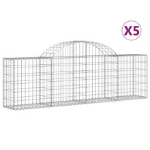 Schanskorven 5 st gewelfd 200x30x60/80 cm gegalvaniseerd ijzer 5 200 x 30 x 60/80 cm