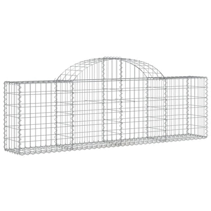 Schanskorven 5 st gewelfd 200x30x60/80 cm gegalvaniseerd ijzer 5 200 x 30 x 60/80 cm