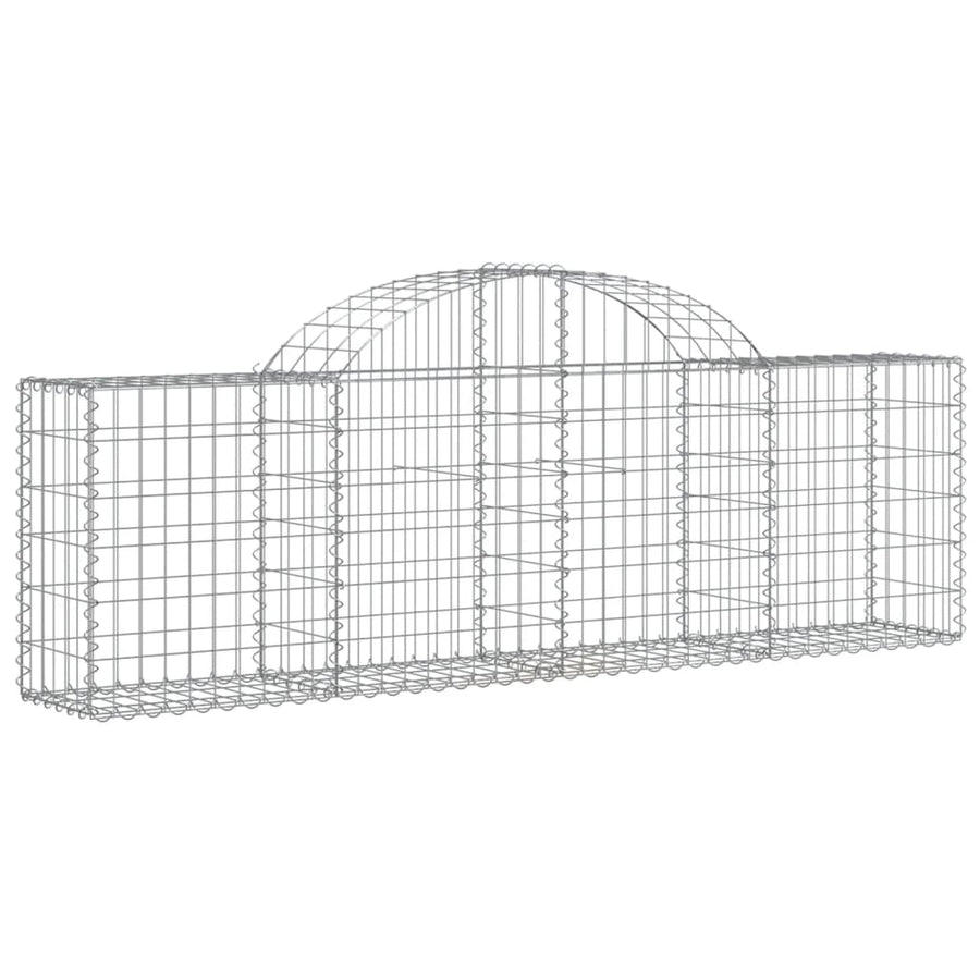 Schanskorven 5 st gewelfd 200x30x60/80 cm gegalvaniseerd ijzer 5 200 x 30 x 60/80 cm