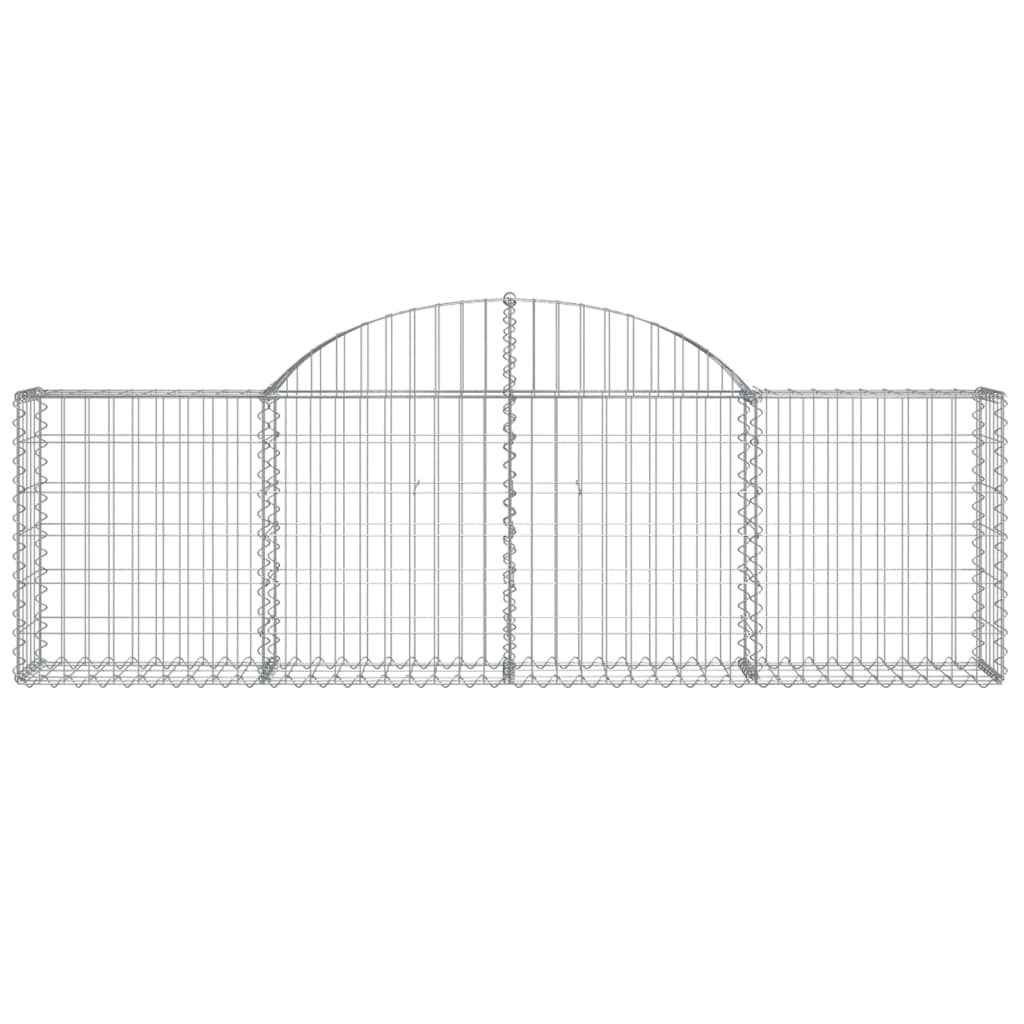 Schanskorven 7 st gewelfd 200x30x60/80 cm gegalvaniseerd ijzer 7 200 x 30 x 60/80 cm