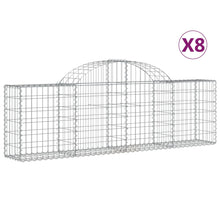 Schanskorven 8 st gewelfd 200x30x60/80 cm gegalvaniseerd ijzer 8 200 x 30 x 60/80 cm
