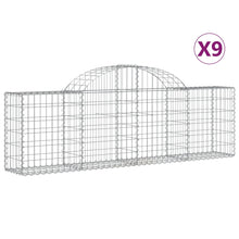 Schanskorven 9 st gewelfd 200x30x60/80 cm gegalvaniseerd ijzer 9 200 x 30 x 60/80 cm