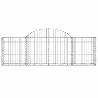Schanskorven 9 st gewelfd 200x30x60/80 cm gegalvaniseerd ijzer 9 200 x 30 x 60/80 cm