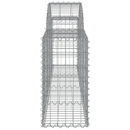 Schanskorven 9 st gewelfd 200x30x60/80 cm gegalvaniseerd ijzer 9 200 x 30 x 60/80 cm