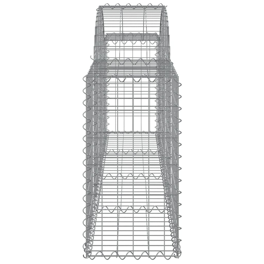 Schanskorven 9 st gewelfd 200x30x60/80 cm gegalvaniseerd ijzer 9 200 x 30 x 60/80 cm