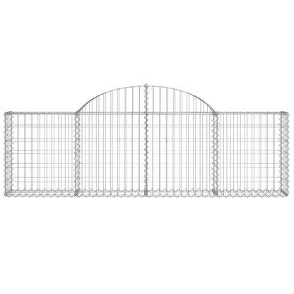 Schanskorven 10 st gewelfd 200x30x60/80 cm gegalvaniseerd ijzer 10 200 x 30 x 60/80 cm