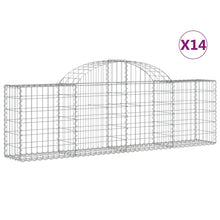 Schanskorven 14 st gewelfd 200x30x60/80 cm gegalvaniseerd ijzer 14 200 x 30 x 60/80 cm