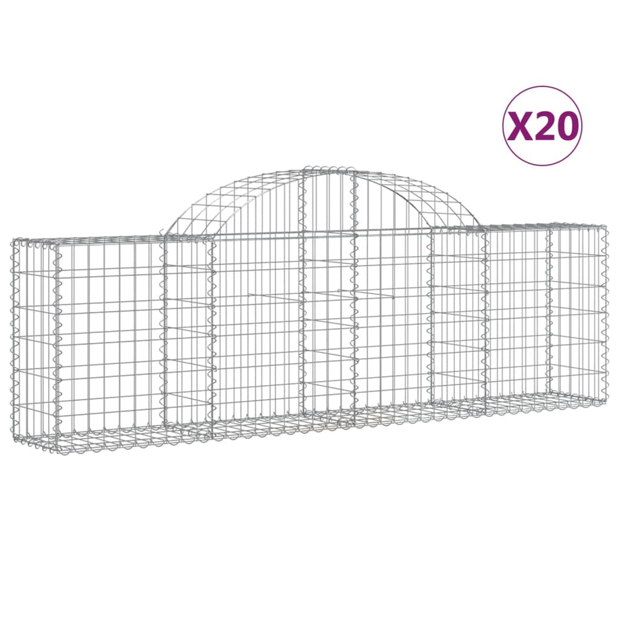 Schanskorven 20 st gewelfd 200x30x60/80 cm ijzer 20 200 x 30 x 60/80 cm