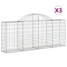 Schanskorven 3 st gewelfd 200x30x80/100 cm gegalvaniseerd ijzer 3 200 x 30 x 80/100 cm