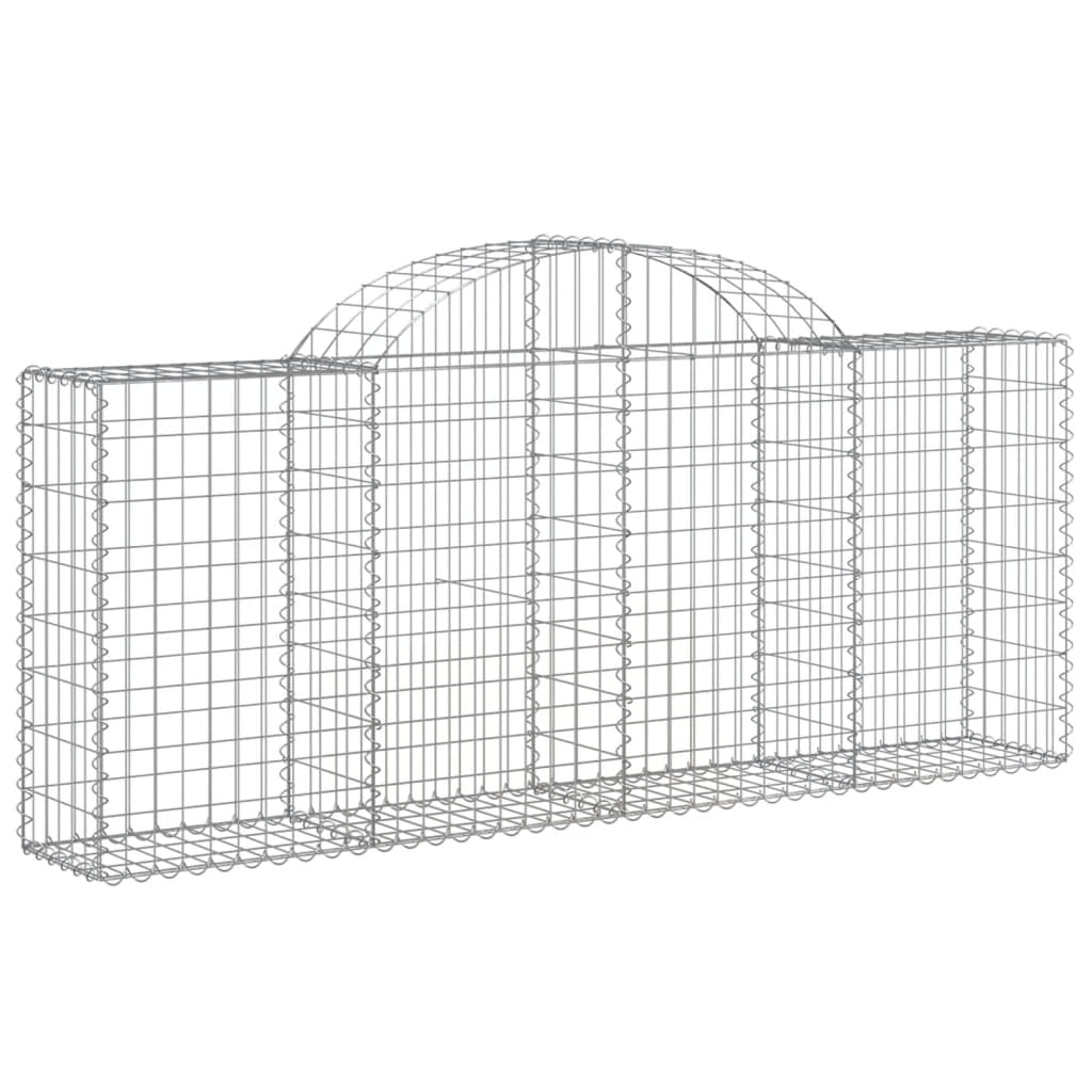 Schanskorven 3 st gewelfd 200x30x80/100 cm gegalvaniseerd ijzer 3 200 x 30 x 80/100 cm