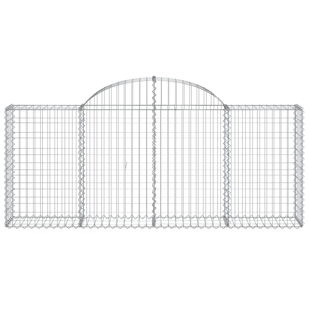 Schanskorven 3 st gewelfd 200x30x80/100 cm gegalvaniseerd ijzer 3 200 x 30 x 80/100 cm