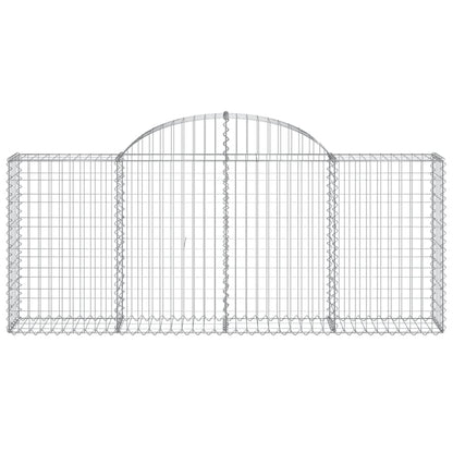 Schanskorven 3 st gewelfd 200x30x80/100 cm gegalvaniseerd ijzer 3 200 x 30 x 80/100 cm