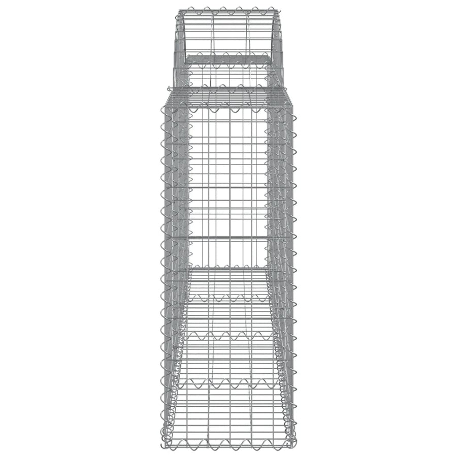 Schanskorven 3 st gewelfd 200x30x80/100 cm gegalvaniseerd ijzer 3 200 x 30 x 80/100 cm