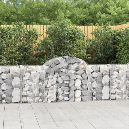 Schanskorven 3 st gewelfd 200x30x80/100 cm gegalvaniseerd ijzer 3 200 x 30 x 80/100 cm