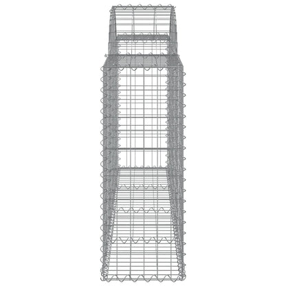 Schanskorven 4 st gewelfd 200x30x80/100 cm gegalvaniseerd ijzer 4 200 x 30 x 80/100 cm