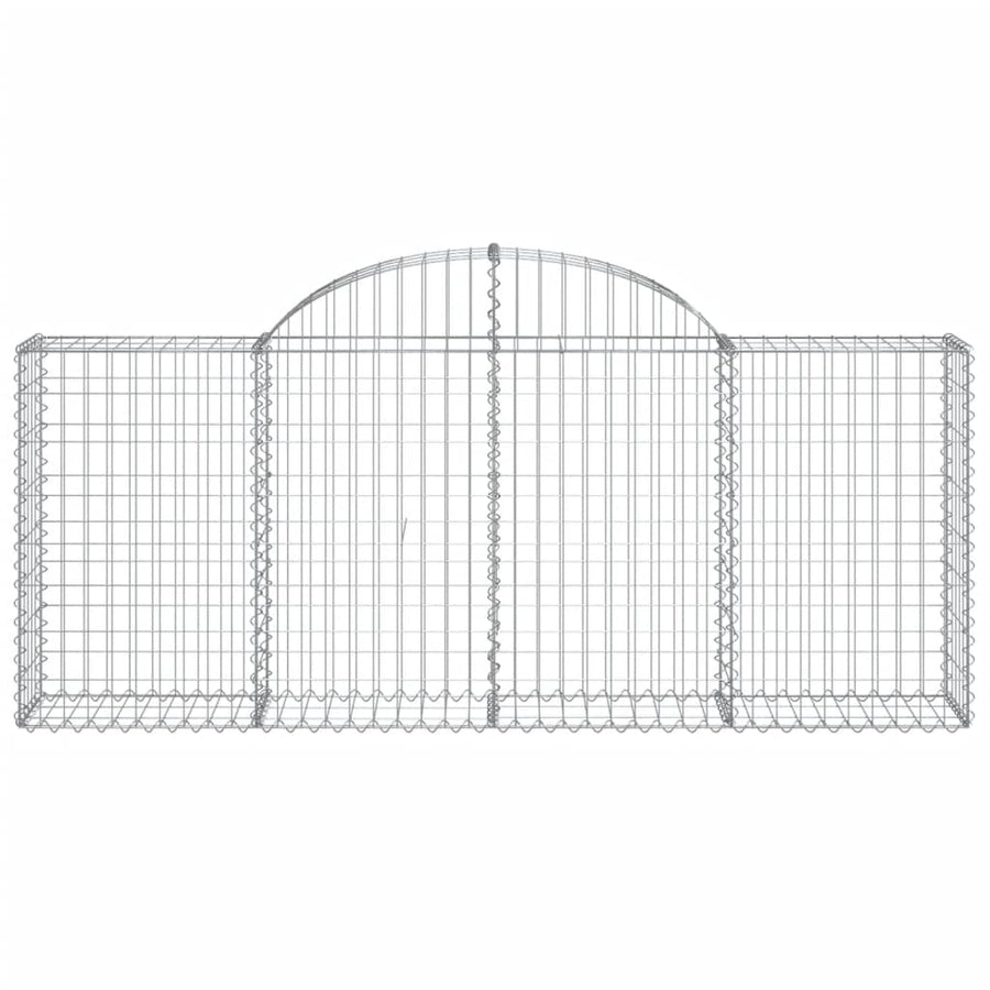 Schanskorven 5 st gewelfd 200x30x80/100 cm gegalvaniseerd ijzer 5 200 x 30 x 80/100 cm