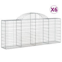 Schanskorven 6 st gewelfd 200x30x80/100 cm gegalvaniseerd ijzer 6 200 x 30 x 80/100 cm