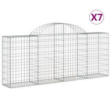 Schanskorven 7 st gewelfd 200x30x80/100 cm gegalvaniseerd ijzer 7 200 x 30 x 80/100 cm