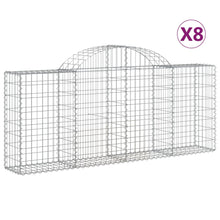 Schanskorven 8 st gewelfd 200x30x80/100 cm gegalvaniseerd ijzer 8 200 x 30 x 80/100 cm