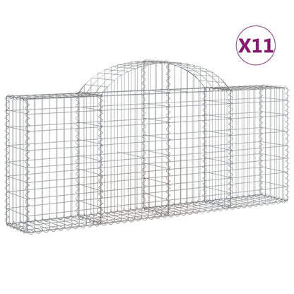 Schanskorven 11 st gewelfd 200x30x80/100 cm ijzer 11 200 x 30 x 80/100 cm