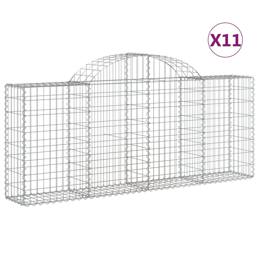 Schanskorven 11 st gewelfd 200x30x80/100 cm ijzer 11 200 x 30 x 80/100 cm
