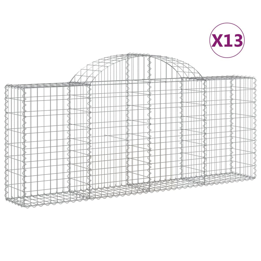 Schanskorven 13 st gewelfd 200x30x80/100 cm ijzer 13 200 x 30 x 80/100 cm