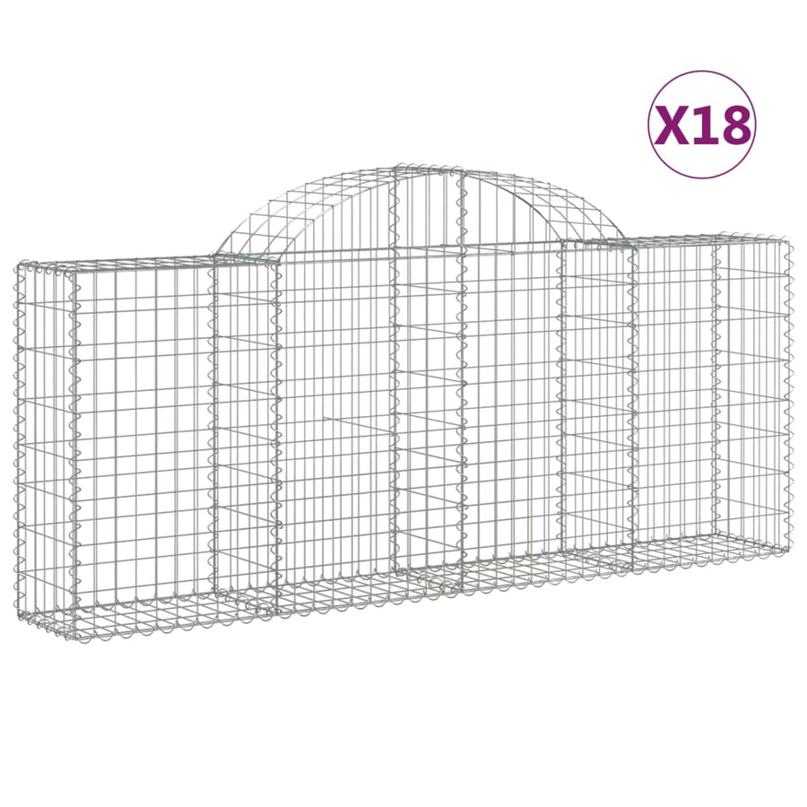 Schanskorven 18 st gewelfd 200x30x80/100 cm ijzer 18 200 x 30 x 80/100 cm