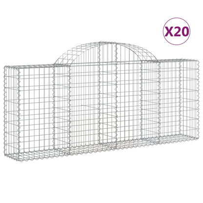 Schanskorven 20 st gewelfd 200x30x80/100 cm ijzer 20 200 x 30 x 80/100 cm