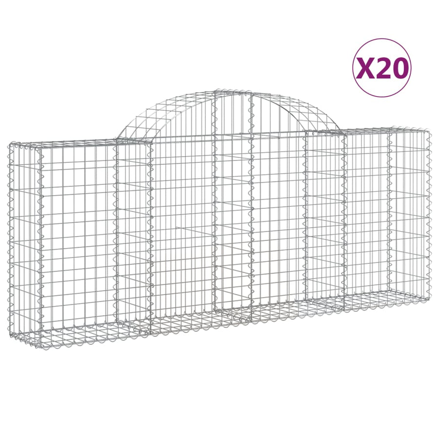Schanskorven 20 st gewelfd 200x30x80/100 cm ijzer 20 200 x 30 x 80/100 cm