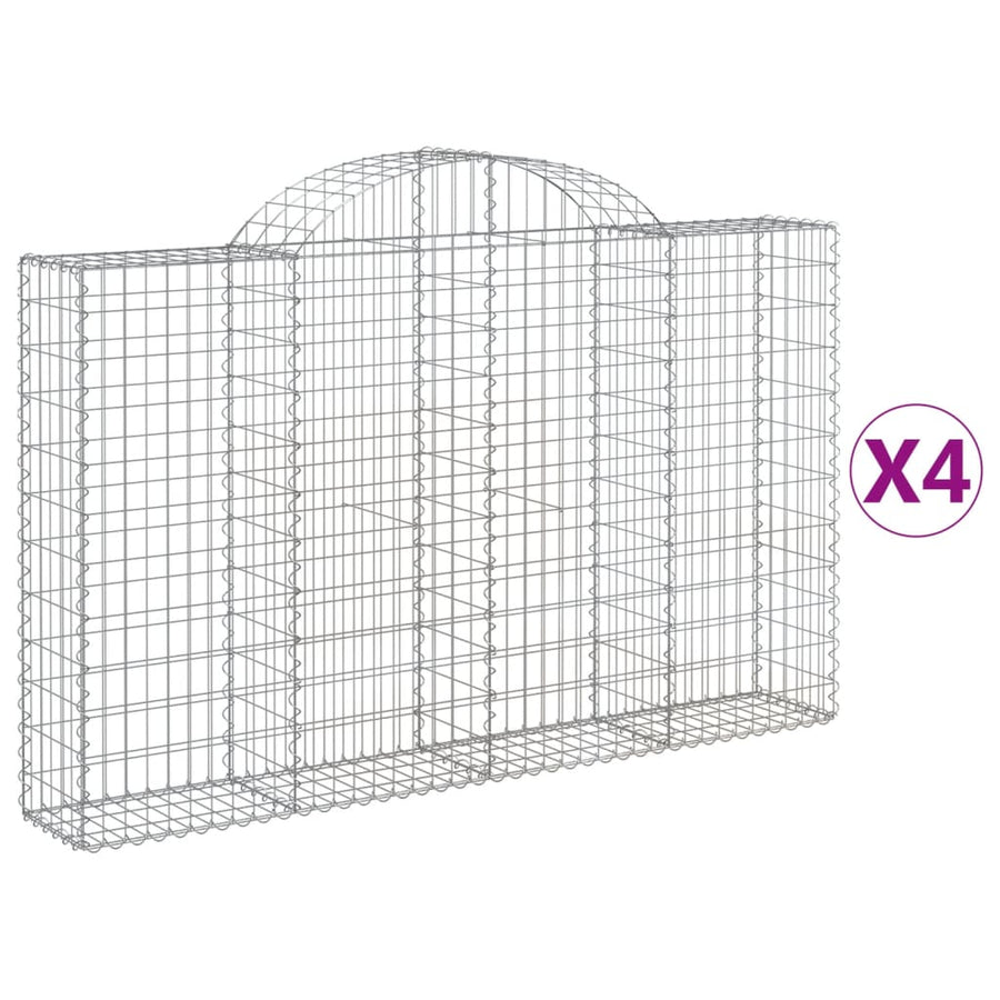 Schanskorven 4 st gewelfd 200x30x120/140 cm ijzer 4 200 x 30 x 120/140 cm