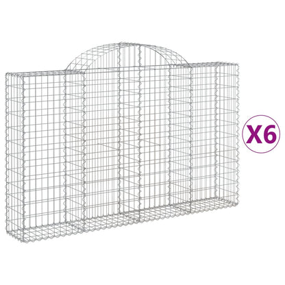 Schanskorven 6 st gewelfd 200x30x120/140 cm ijzer 6 200 x 30 x 120/140 cm