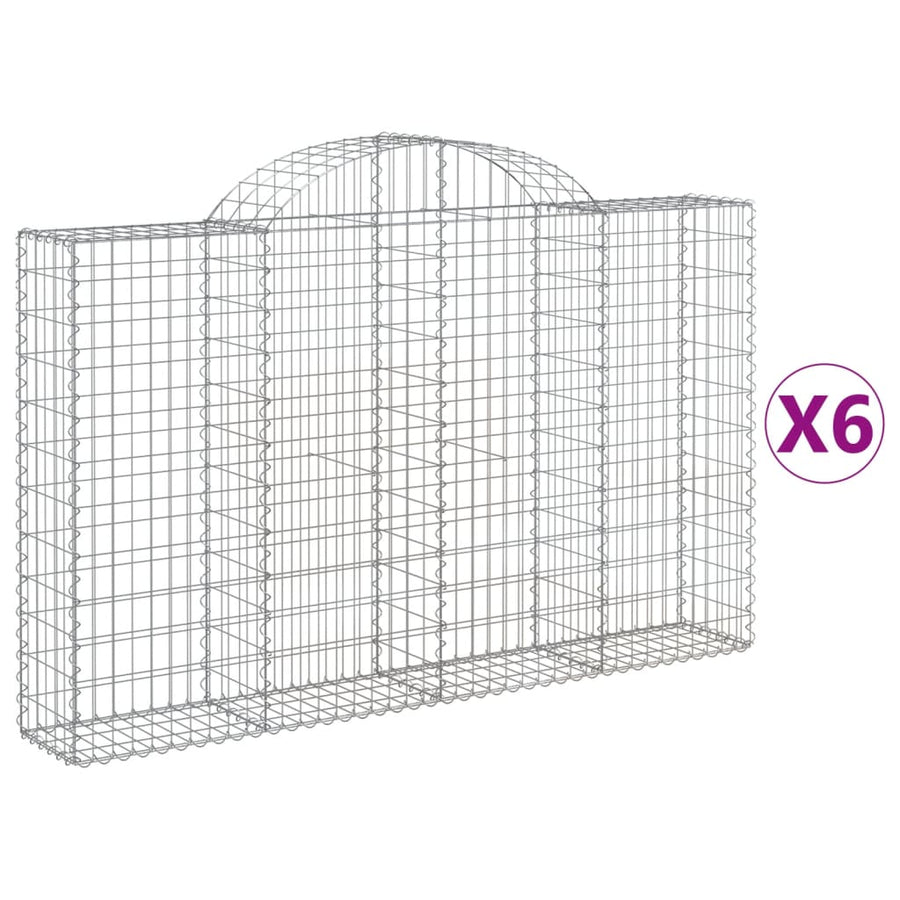 Schanskorven 6 st gewelfd 200x30x120/140 cm ijzer 6 200 x 30 x 120/140 cm