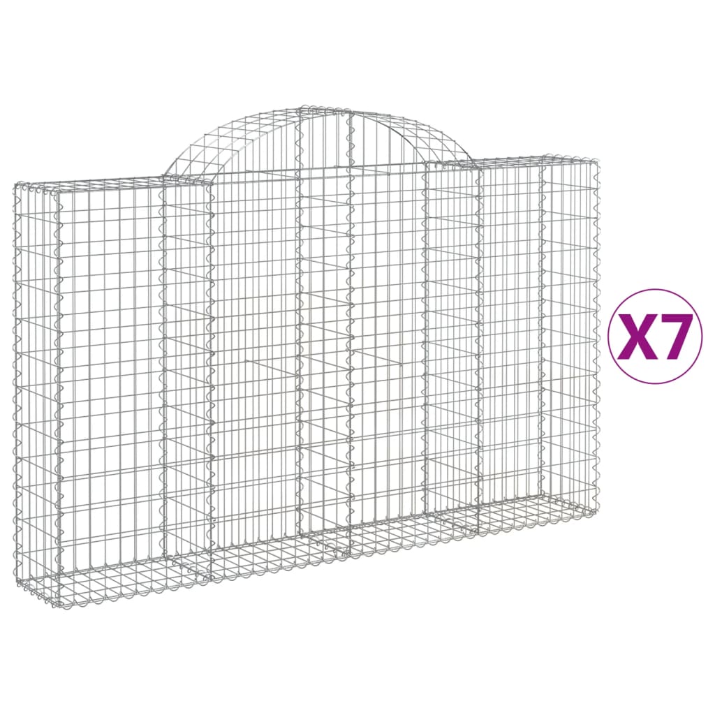 Schanskorven 7 st gewelfd 200x30x120/140 cm ijzer 7 200 x 30 x 120/140 cm