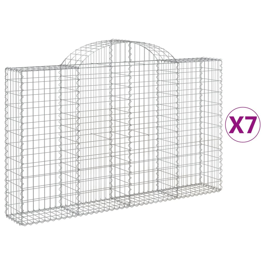 Schanskorven 7 st gewelfd 200x30x120/140 cm ijzer 7 200 x 30 x 120/140 cm