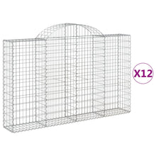 Schanskorven 12 st gewelfd 200x30x120/140 cm ijzer 12 200 x 30 x 120/140 cm