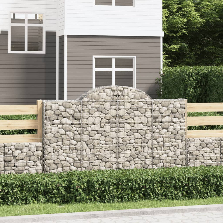 Schanskorven 12 st gewelfd 200x30x120/140 cm ijzer 12 200 x 30 x 120/140 cm