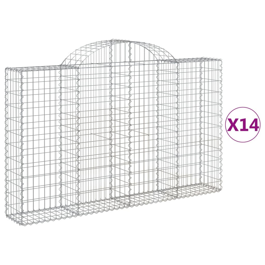 Schanskorven 14 st gewelfd 200x30x120/140 cm ijzer 14 200 x 30 x 120/140 cm