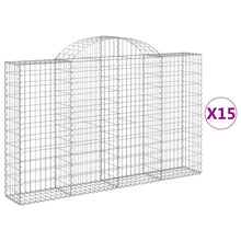 Schanskorven 15 st gewelfd 200x30x120/140 cm ijzer 15 200 x 30 x 120/140 cm