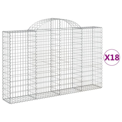 Schanskorven 18 st gewelfd 200x30x120/140 cm ijzer 18 200 x 30 x 120/140 cm