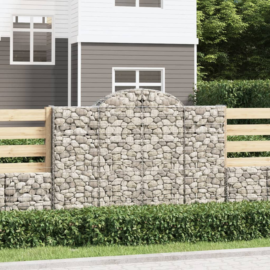 Schanskorven 5 st gewelfd 200x30x140/160 cm ijzer 5 200 x 30 x 140/160 cm