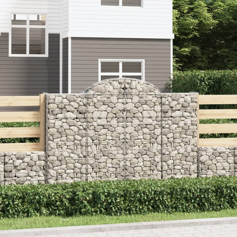 Schanskorven 6 st gewelfd 200x30x140/160 cm ijzer 6 200 x 30 x 140/160 cm