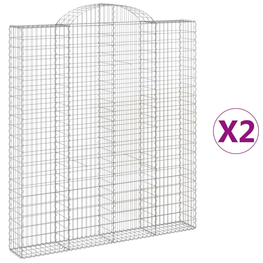 Schanskorven 2 st gewelfd 200x30x220/240 cm ijzer 2 200 x 30 x 220/240 cm